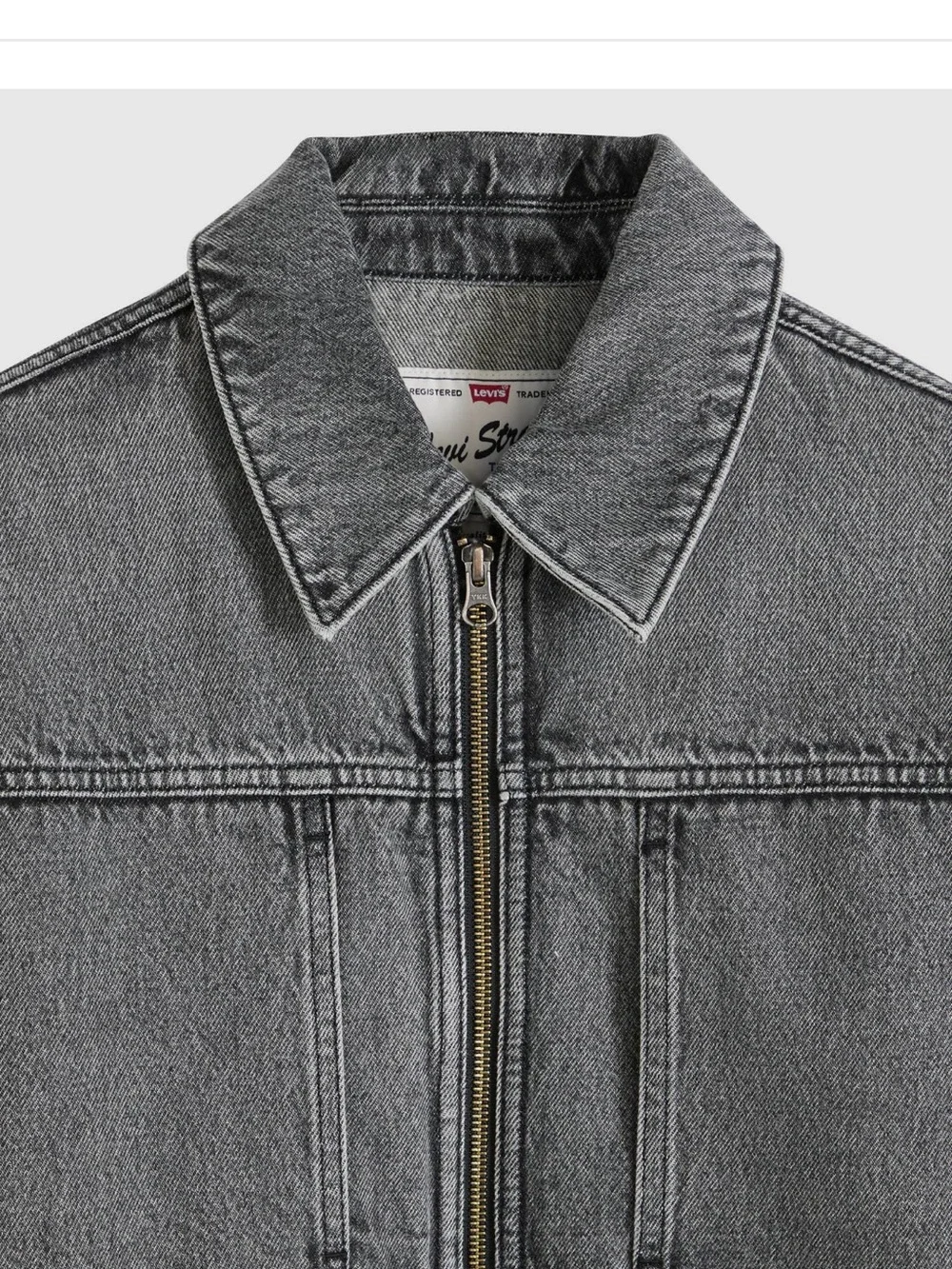 Levi’s Jaanai Men’s M Full Zip Gray Denim Jean Jacket Inner Pockets Runs Big.. - Picture 2 of 3